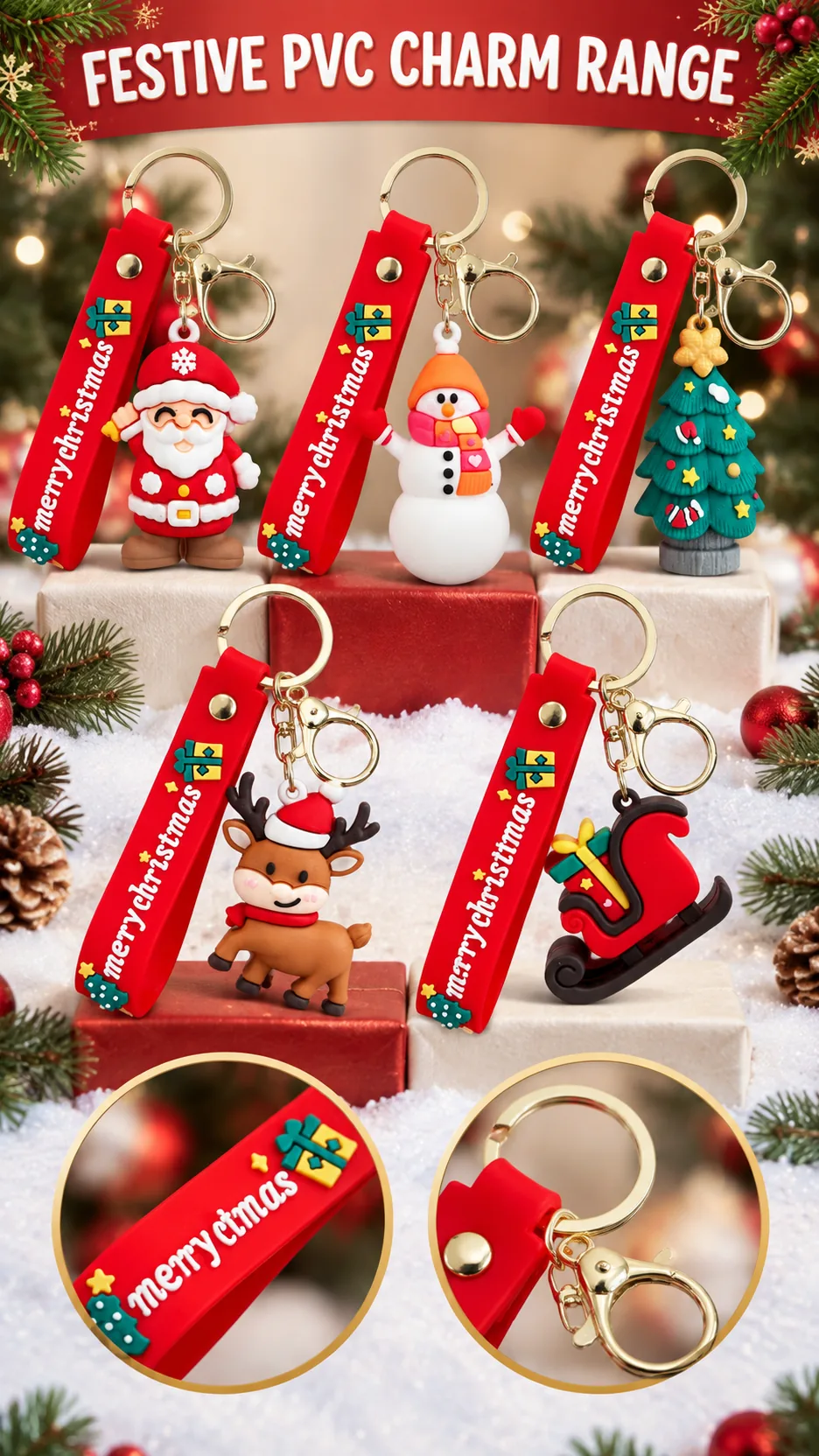 Cartoon Santa Christmas Keychains and Bag Charms product detail 1