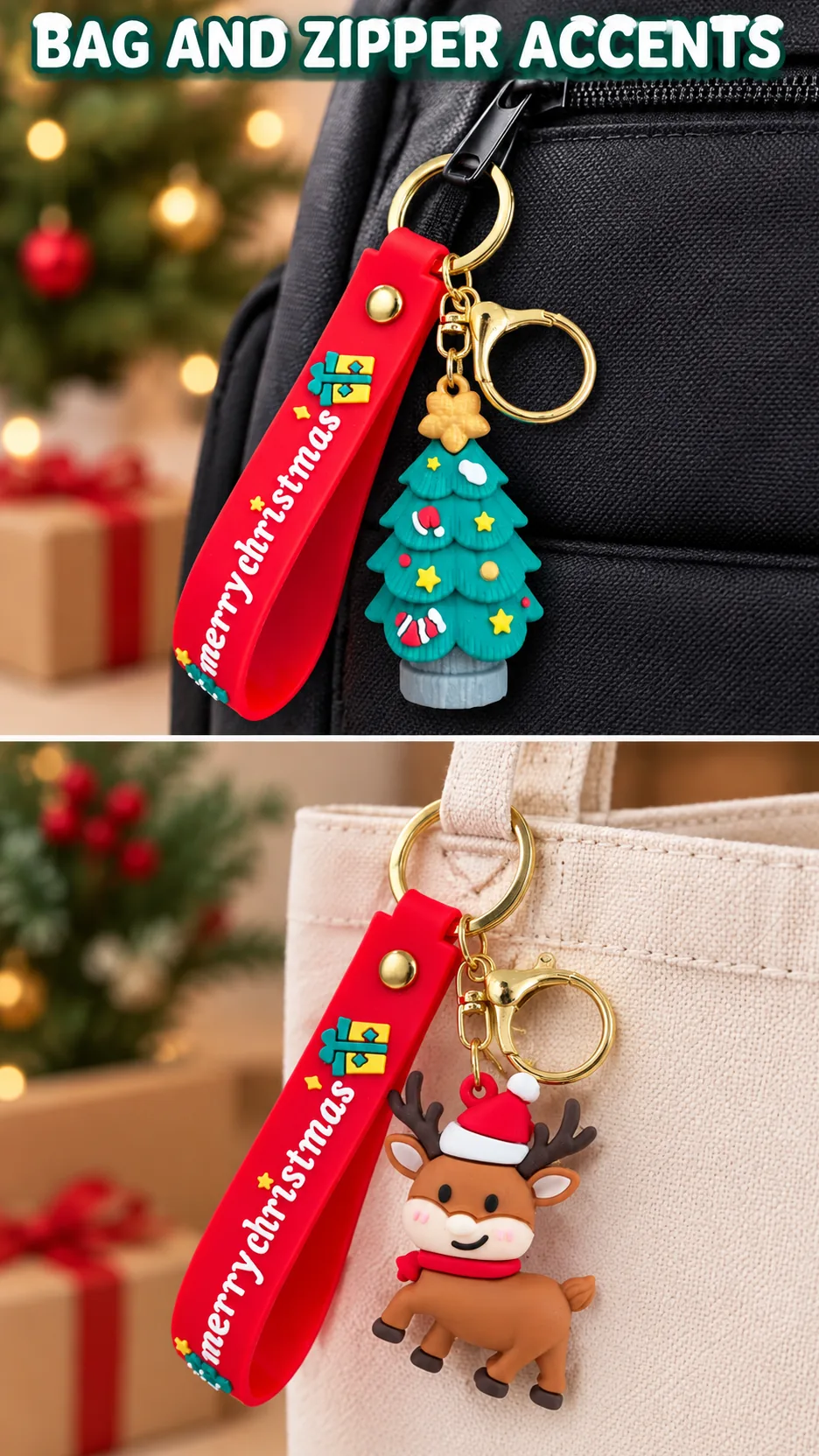 Cartoon Santa Christmas Keychains and Bag Charms product detail 6