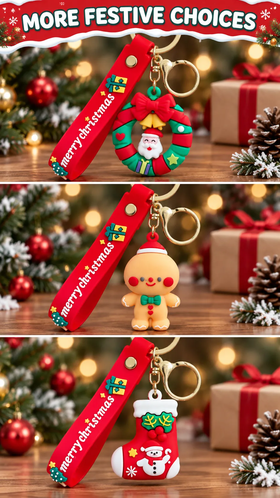 Cartoon Santa Christmas Keychains and Bag Charms product detail 7