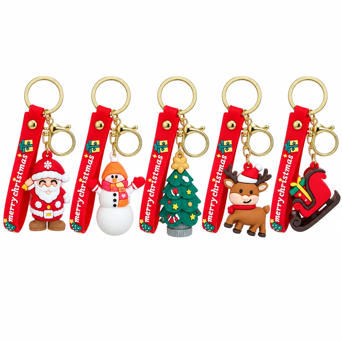 Cartoon Santa Christmas Keychains and Bag Charms