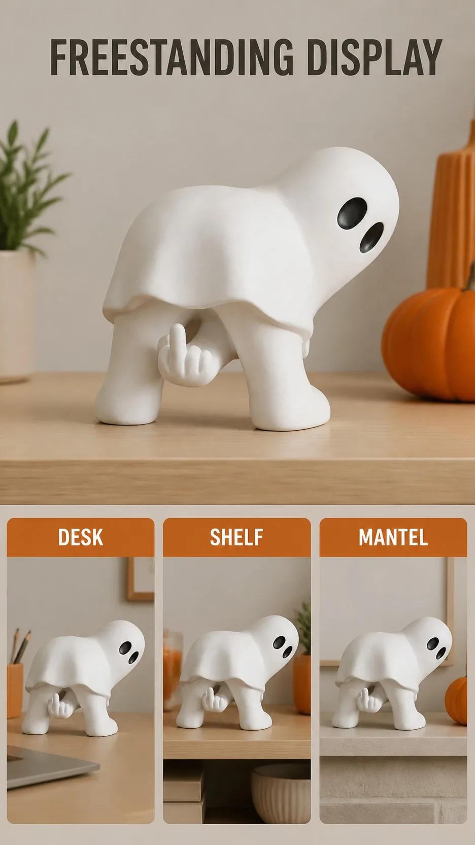 Funny Middle-Finger Ghost Figurine product detail 5