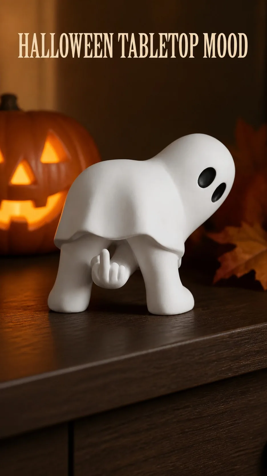 Funny Middle-Finger Ghost Figurine product detail 6