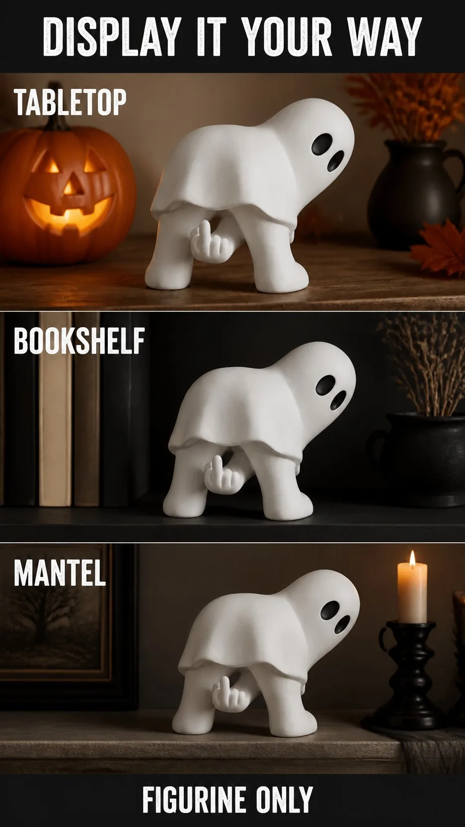 Funny Middle-Finger Ghost Figurine product detail 8