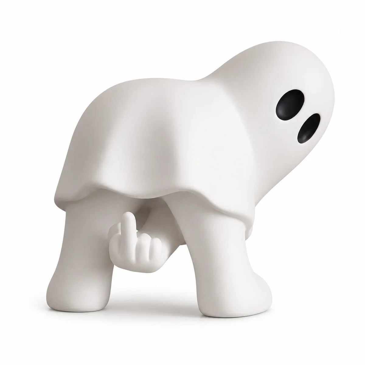 Funny Middle-Finger Ghost Figurine