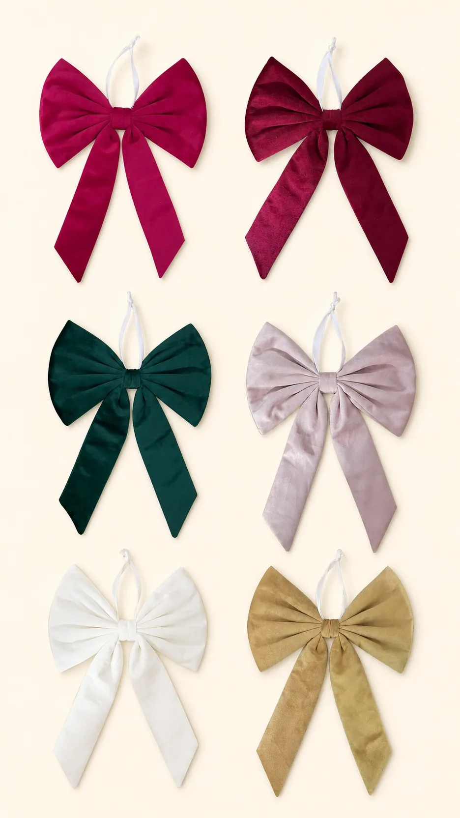 Luxury Velvet Christmas Bow Ornament Hanging Decoration for Tree Wreath Door product detail 1