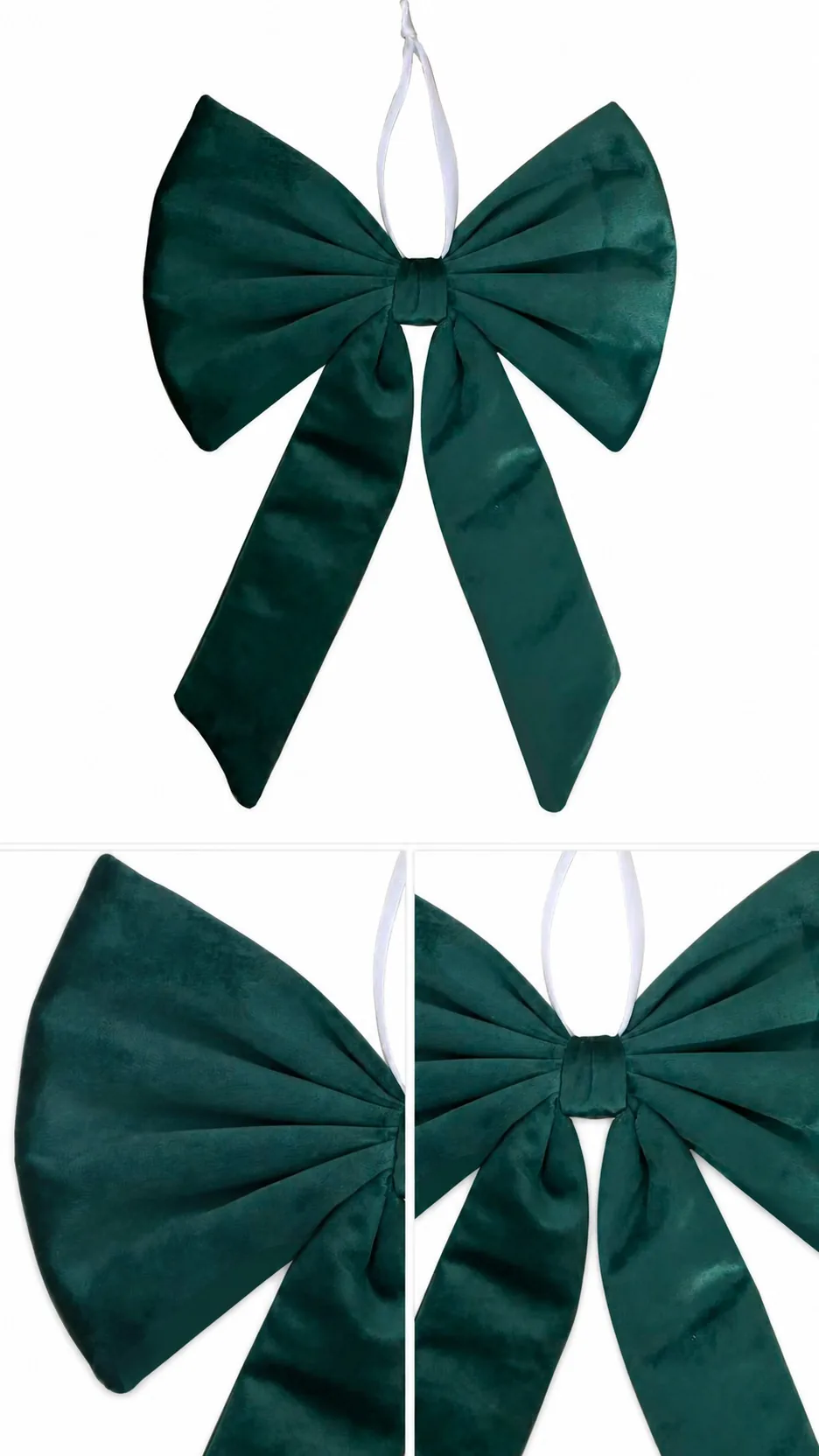 Luxury Velvet Christmas Bow Ornament Hanging Decoration for Tree Wreath Door product detail 3