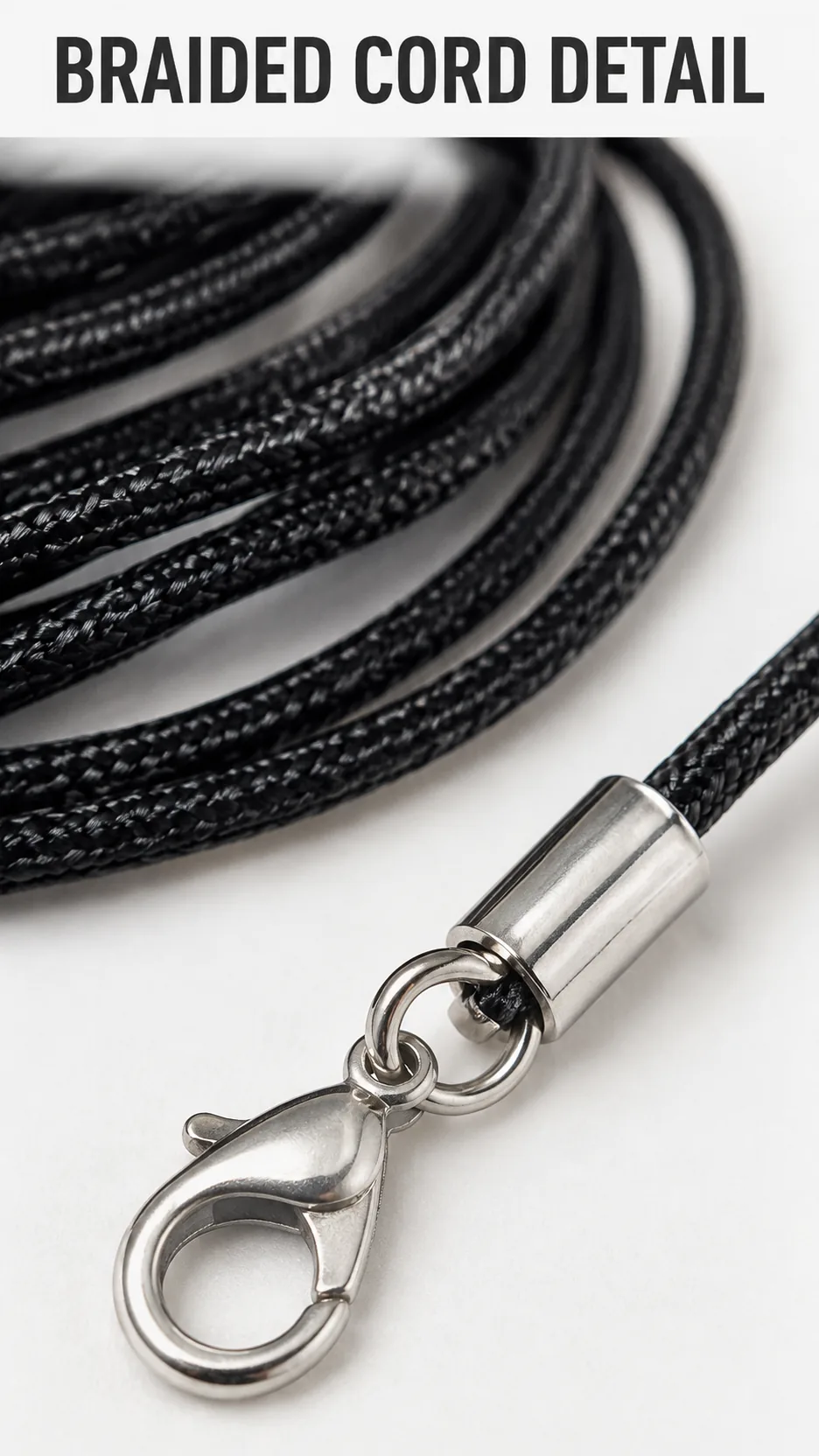 Wholesale DIY Braided Polyester Cord Phone Strap with Lobster Clasp and Metal End Cap product detail 5