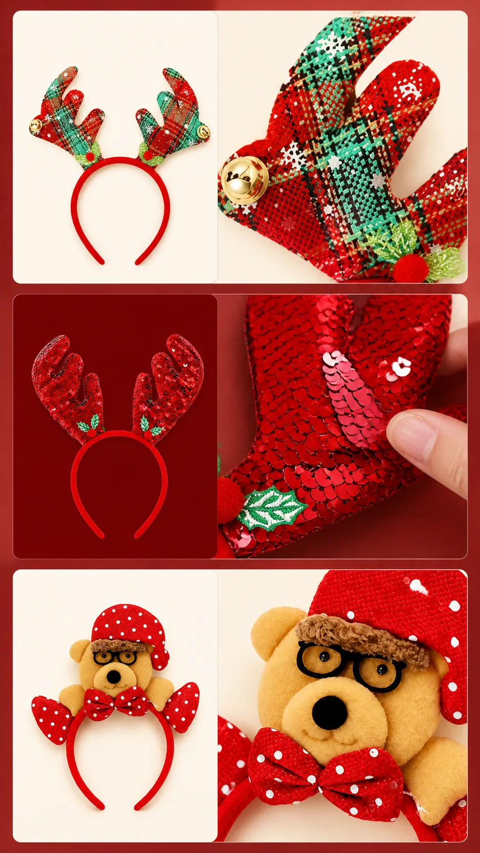 Reindeer Antler Christmas Headbands product detail 2