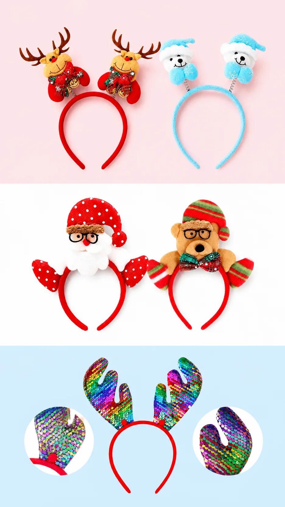 Reindeer Antler Christmas Headbands product detail 5