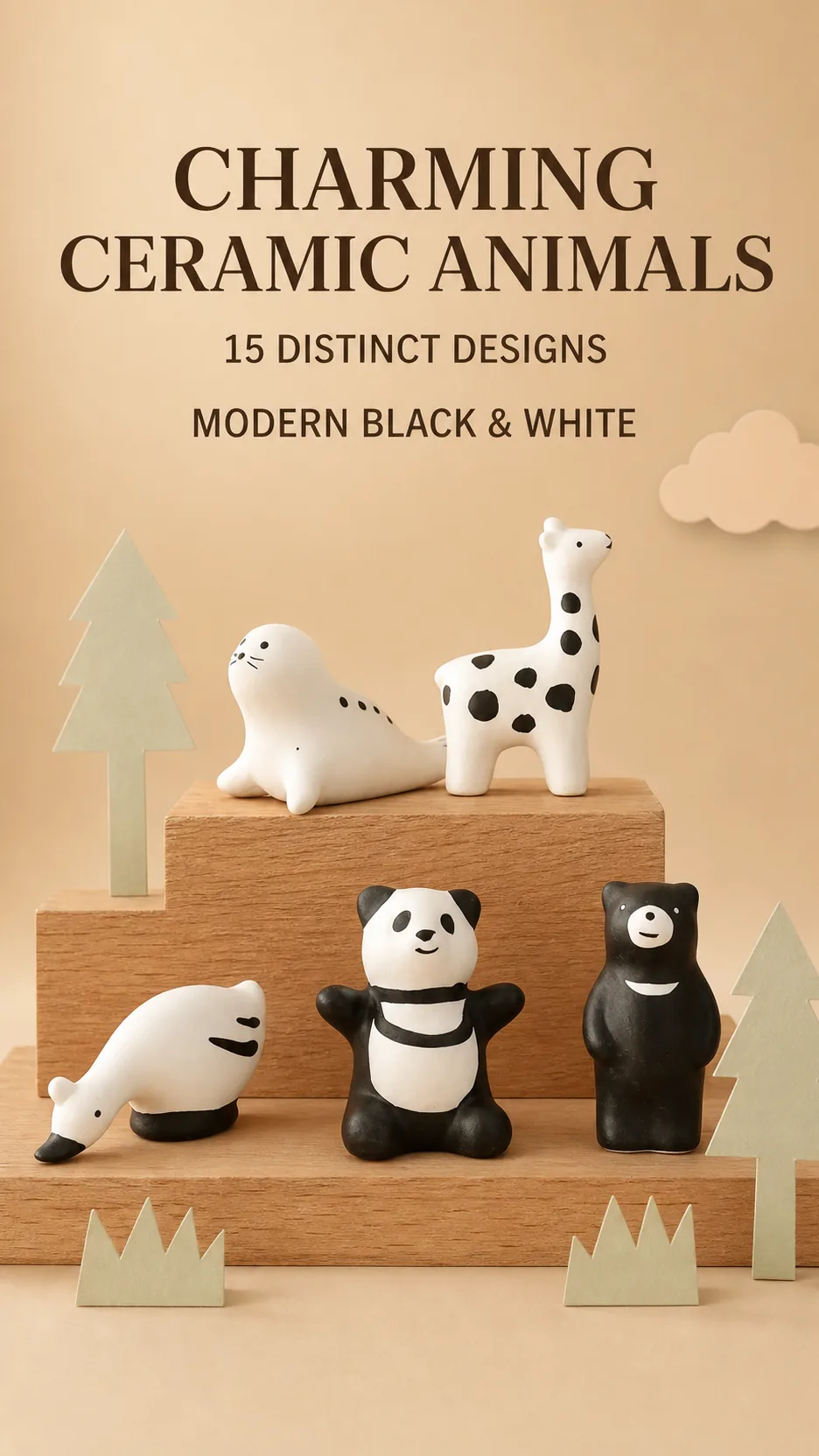 Minimalist Ceramic Animal Figurine Collection product detail 1