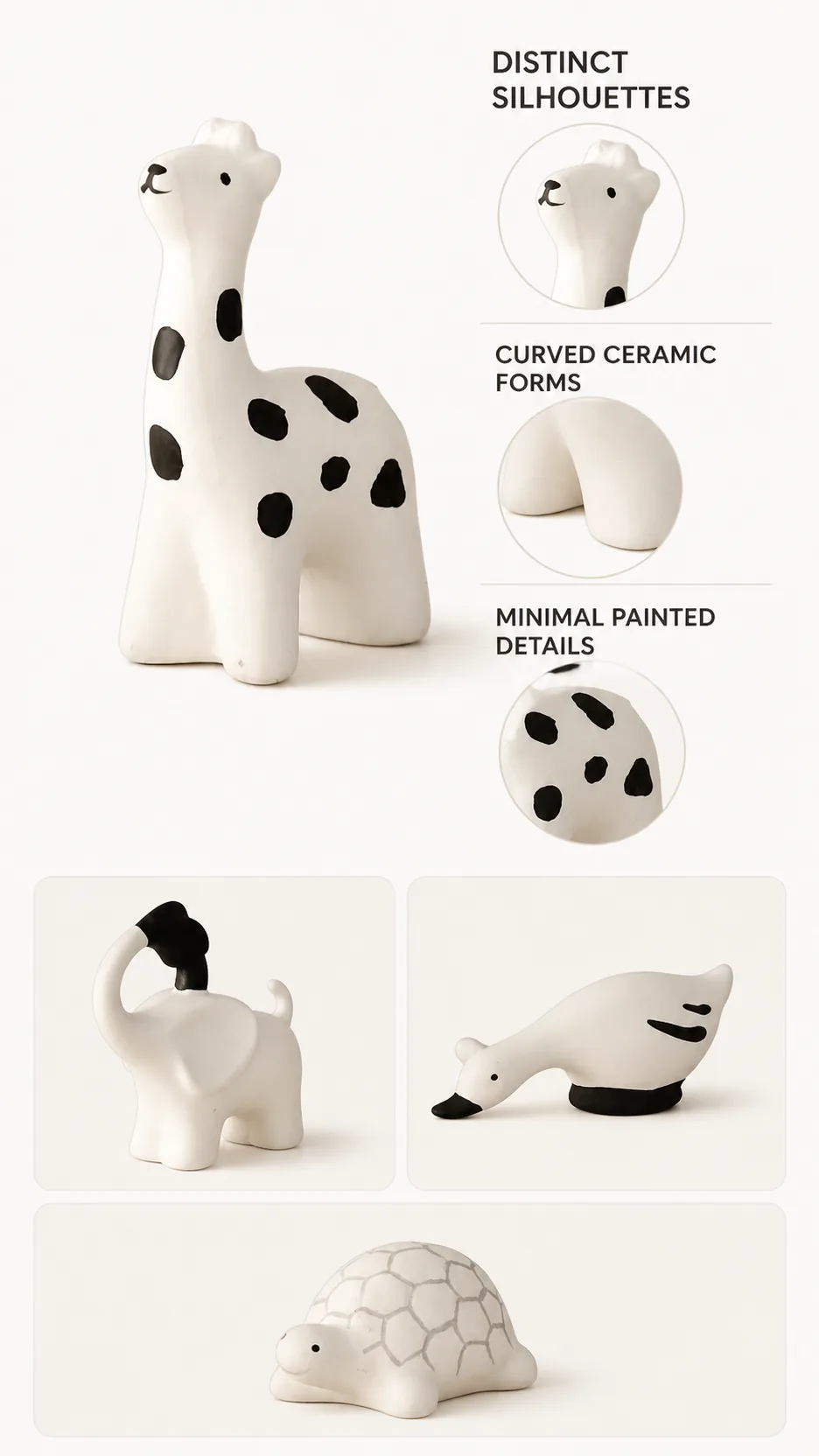 Minimalist Ceramic Animal Figurine Collection product detail 3