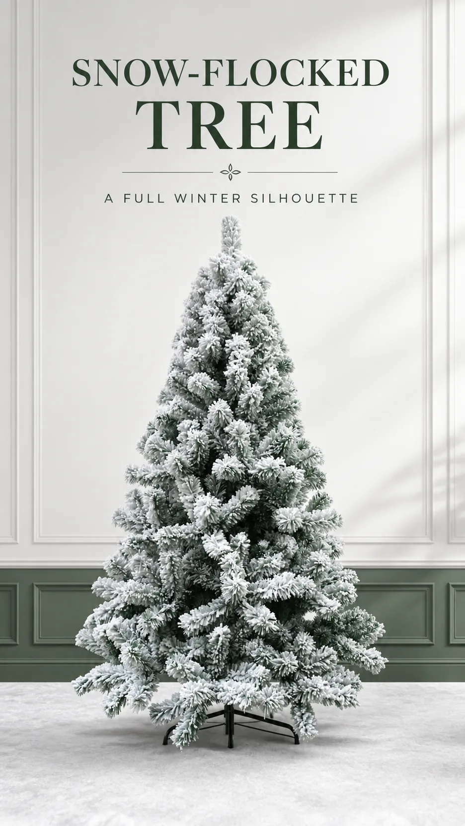 Luxury 1.8m Heavy Flocked Artificial Christmas Tree PE Snow Simulation with Metal Stand product detail 1