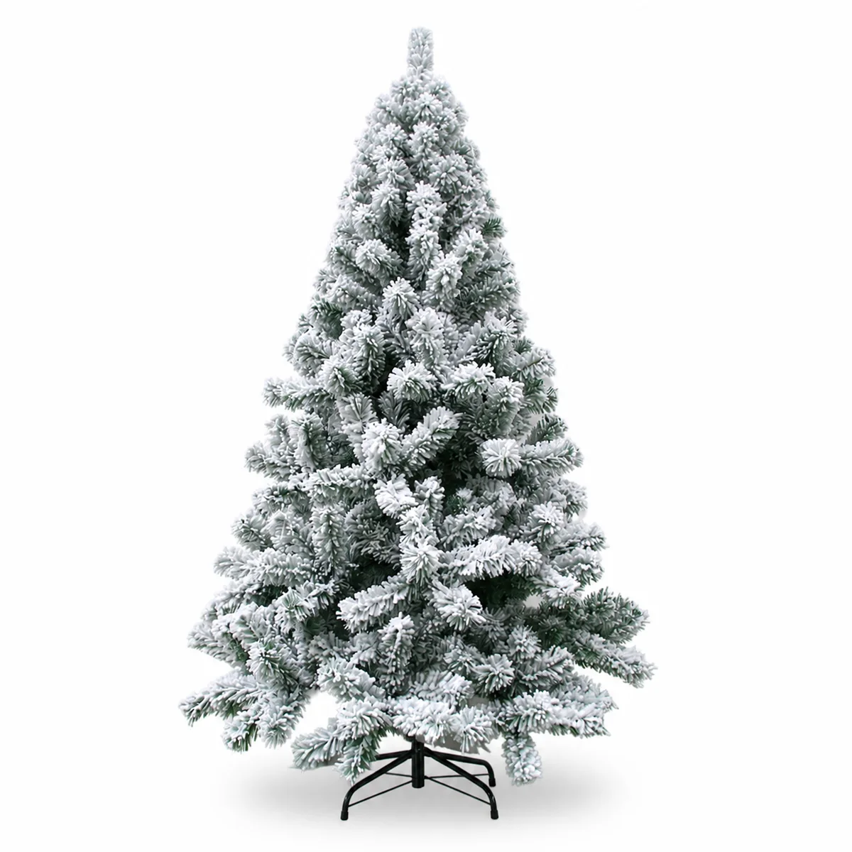 Luxury 1.8m Heavy Flocked Artificial Christmas Tree PE Snow Simulation with Metal Stand