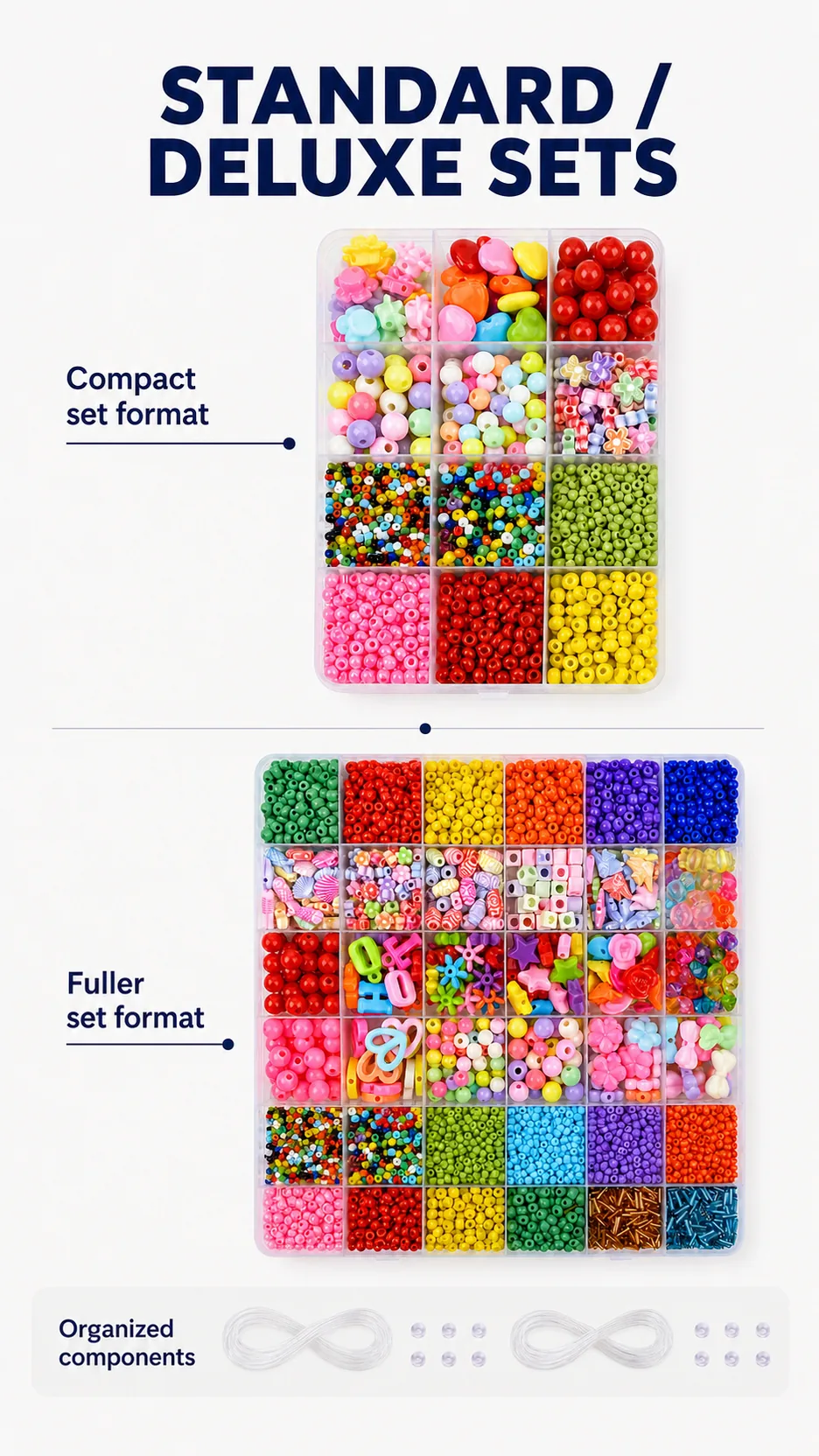 Children's Educational Bead Stringing Kit Mixed Shape Plastic Beads DIY Jewelry Making Toy with Storage Box product detail 5