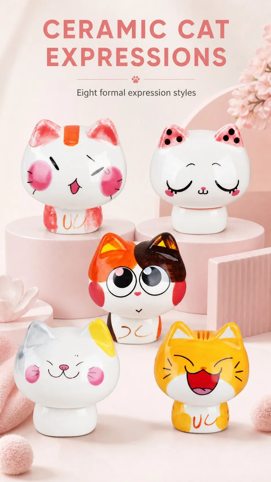 Mini Ceramic Cat Figurines product detail 1