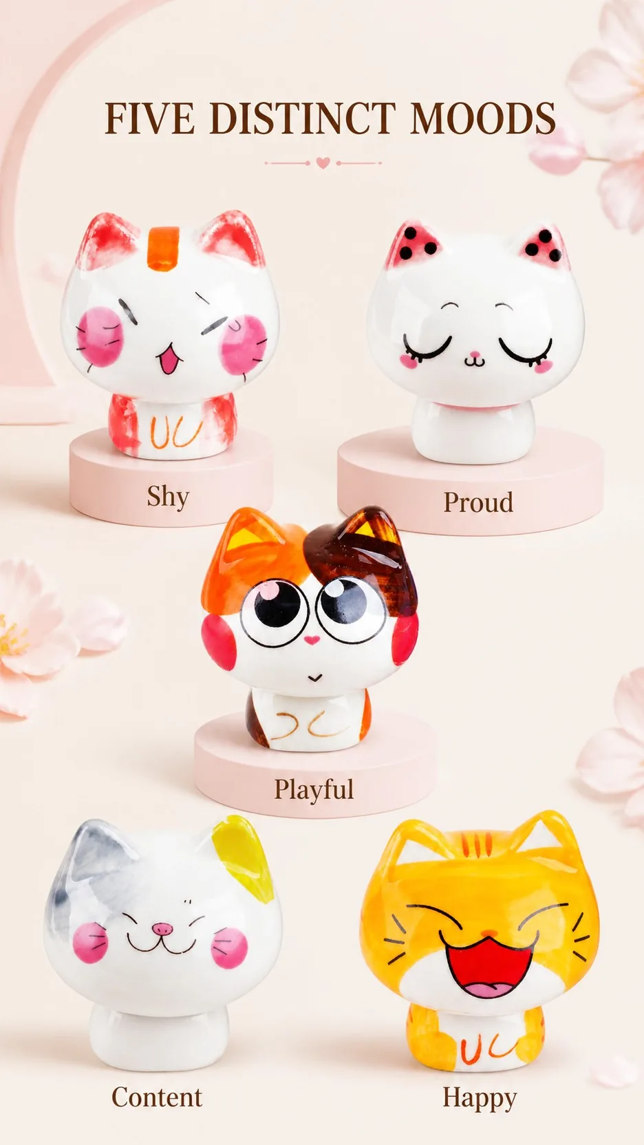 Mini Ceramic Cat Figurines product detail 2