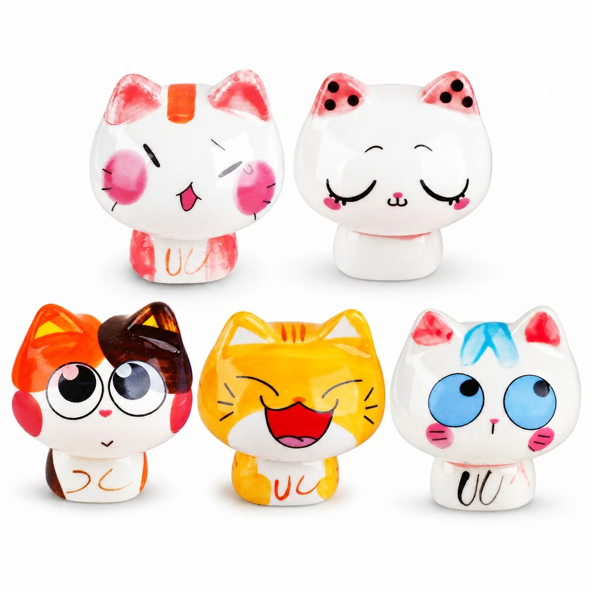 Mini Ceramic Cat Figurines