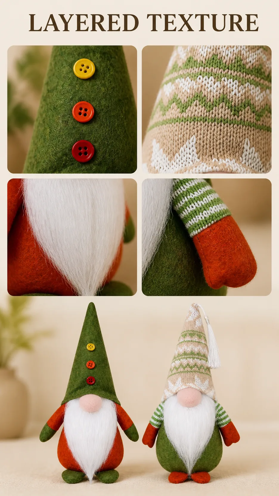Nordic Christmas Gnome Figurines product detail 4