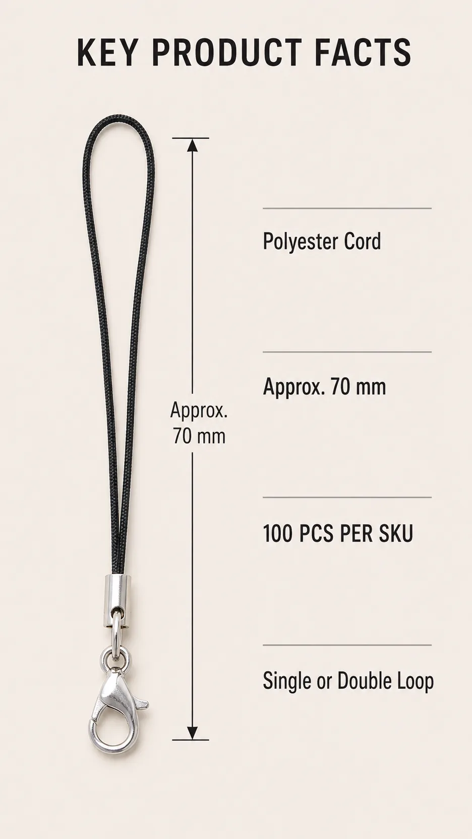 100pcs Wholesale DIY Braided Polyester Phone Lanyard Cord with Lobster Clasp and Metal End Cap product detail 4