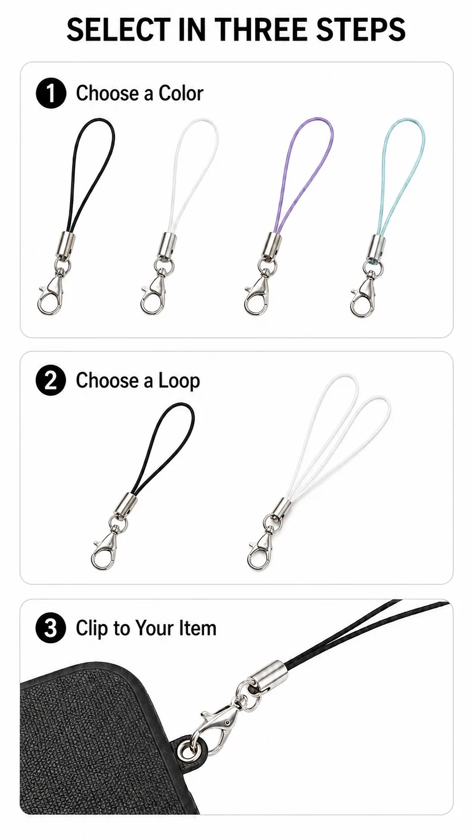 100pcs Wholesale DIY Braided Polyester Phone Lanyard Cord with Lobster Clasp and Metal End Cap product detail 8