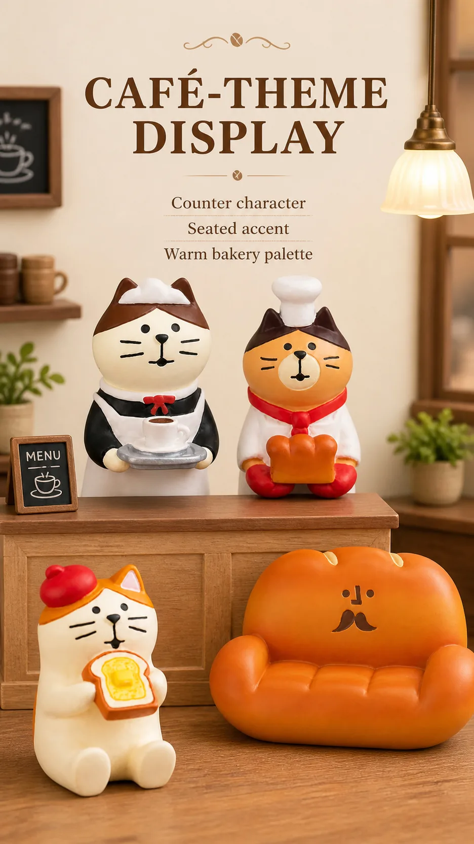 Japanese Style Cat Bakery Resin Figurines Miniature Bread Theme Home Decor Ornaments product detail 7