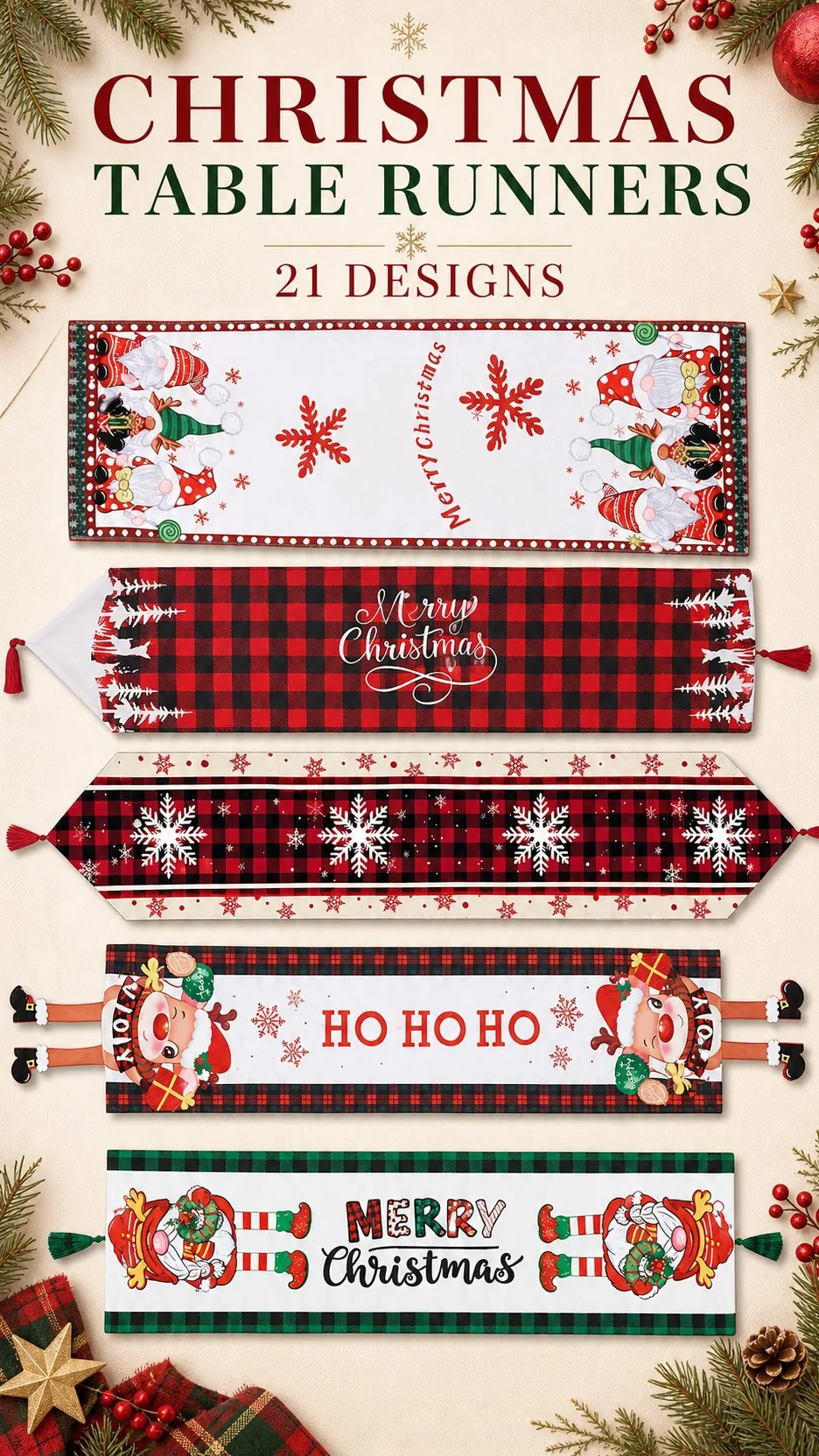 Christmas Snowman and Santa Table Runner product detail 1