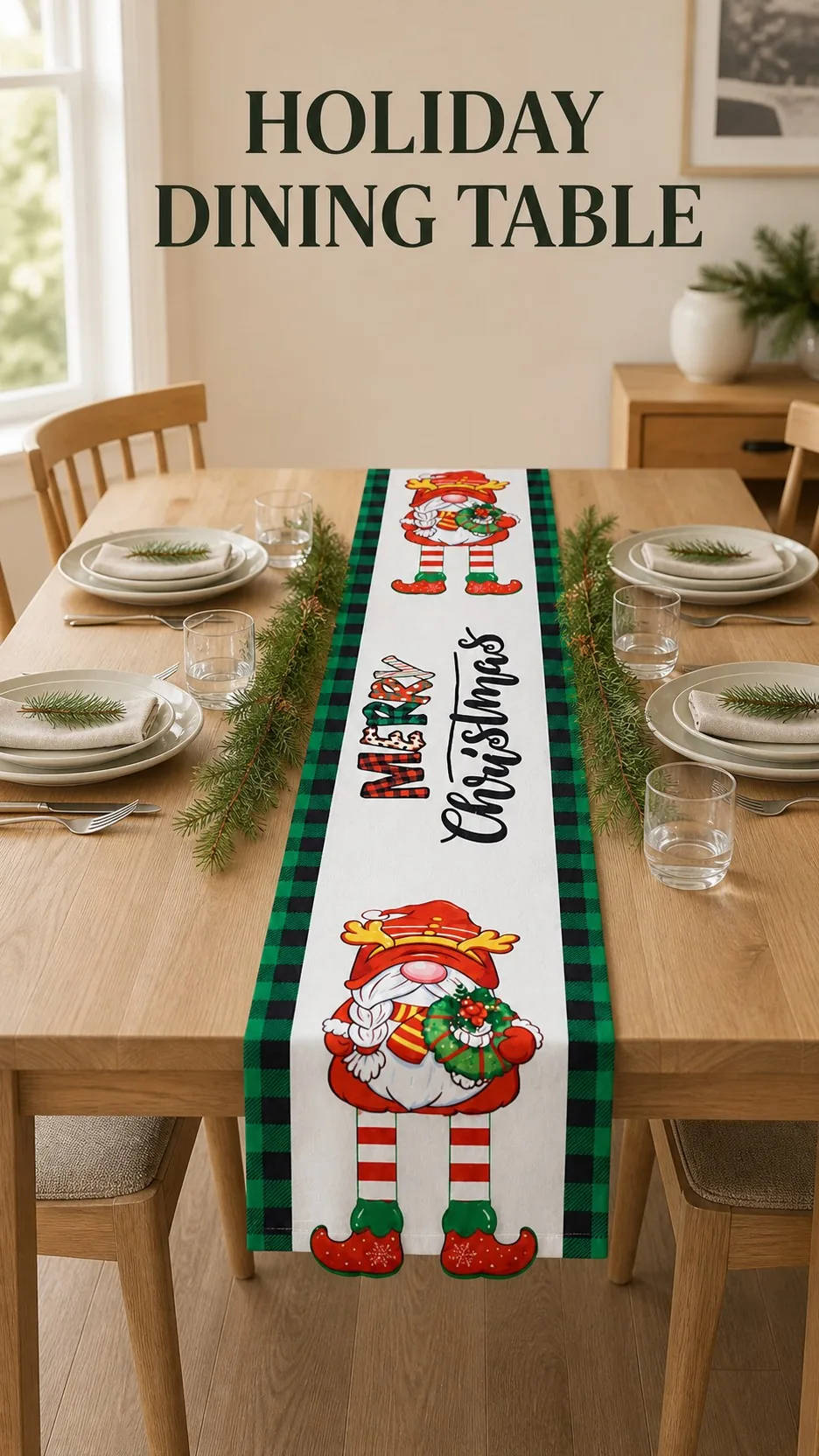 Christmas Snowman and Santa Table Runner product detail 6