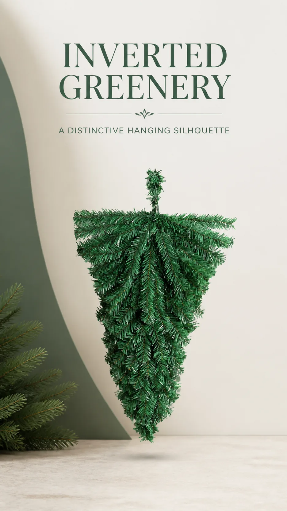 Custom Inverted Christmas Tree Hanging Decoration PVC Pine Needle Door Wall Ornament product detail 1