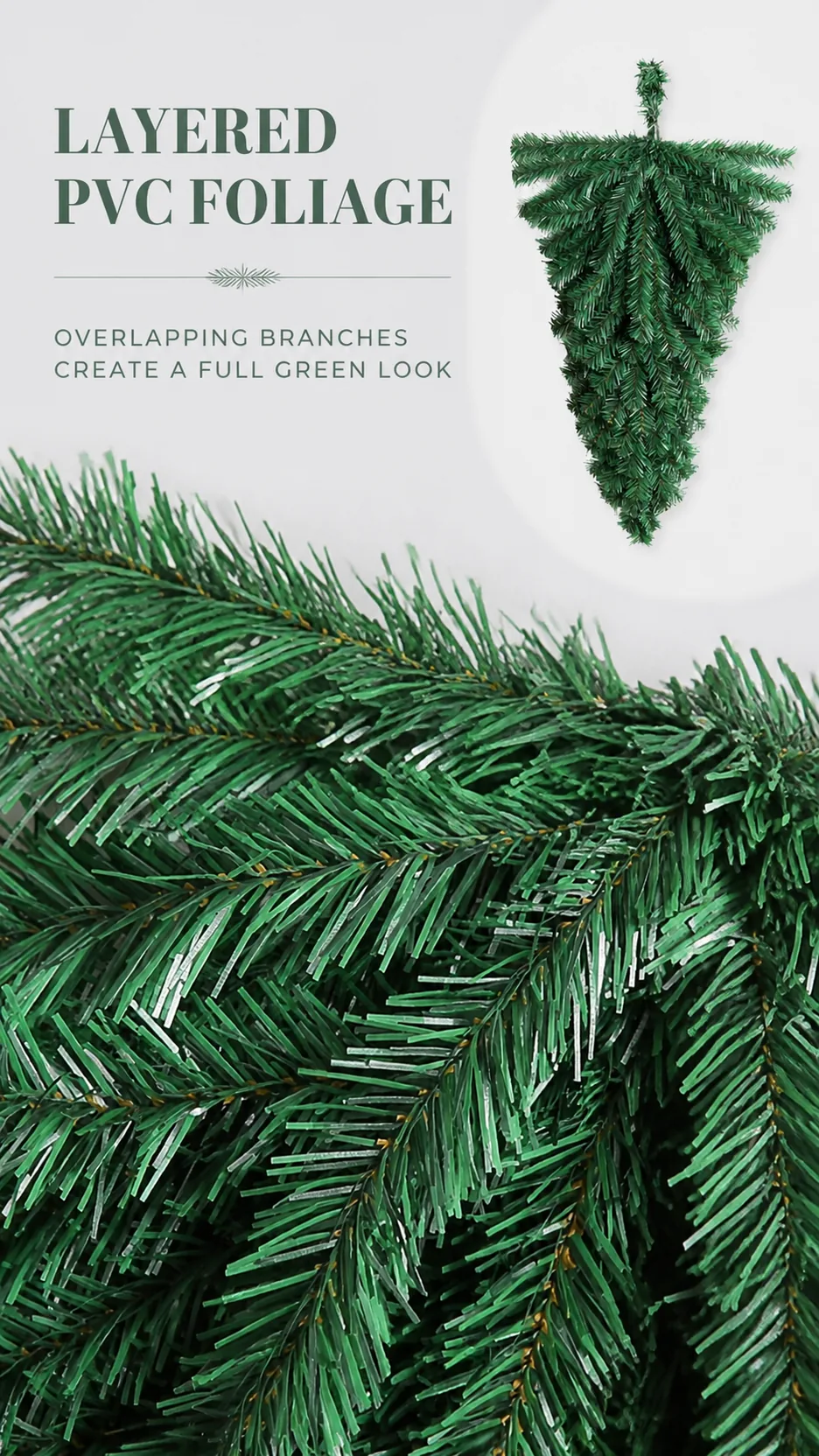 Custom Inverted Christmas Tree Hanging Decoration PVC Pine Needle Door Wall Ornament product detail 2