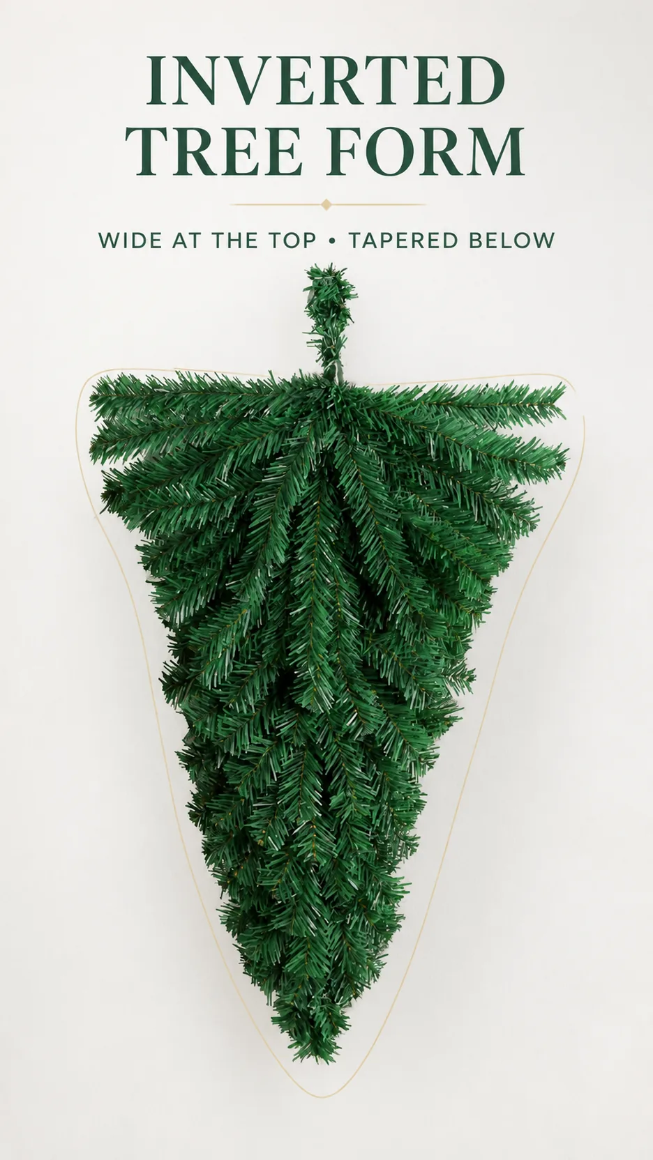 Custom Inverted Christmas Tree Hanging Decoration PVC Pine Needle Door Wall Ornament product detail 3