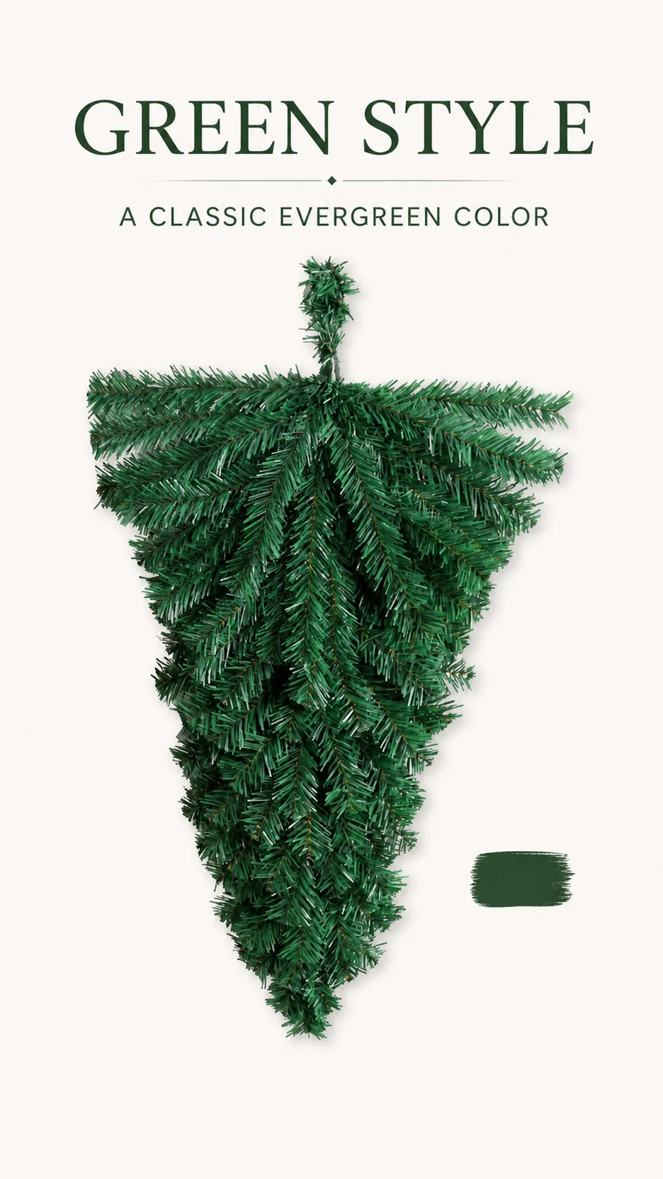 Custom Inverted Christmas Tree Hanging Decoration PVC Pine Needle Door Wall Ornament product detail 5
