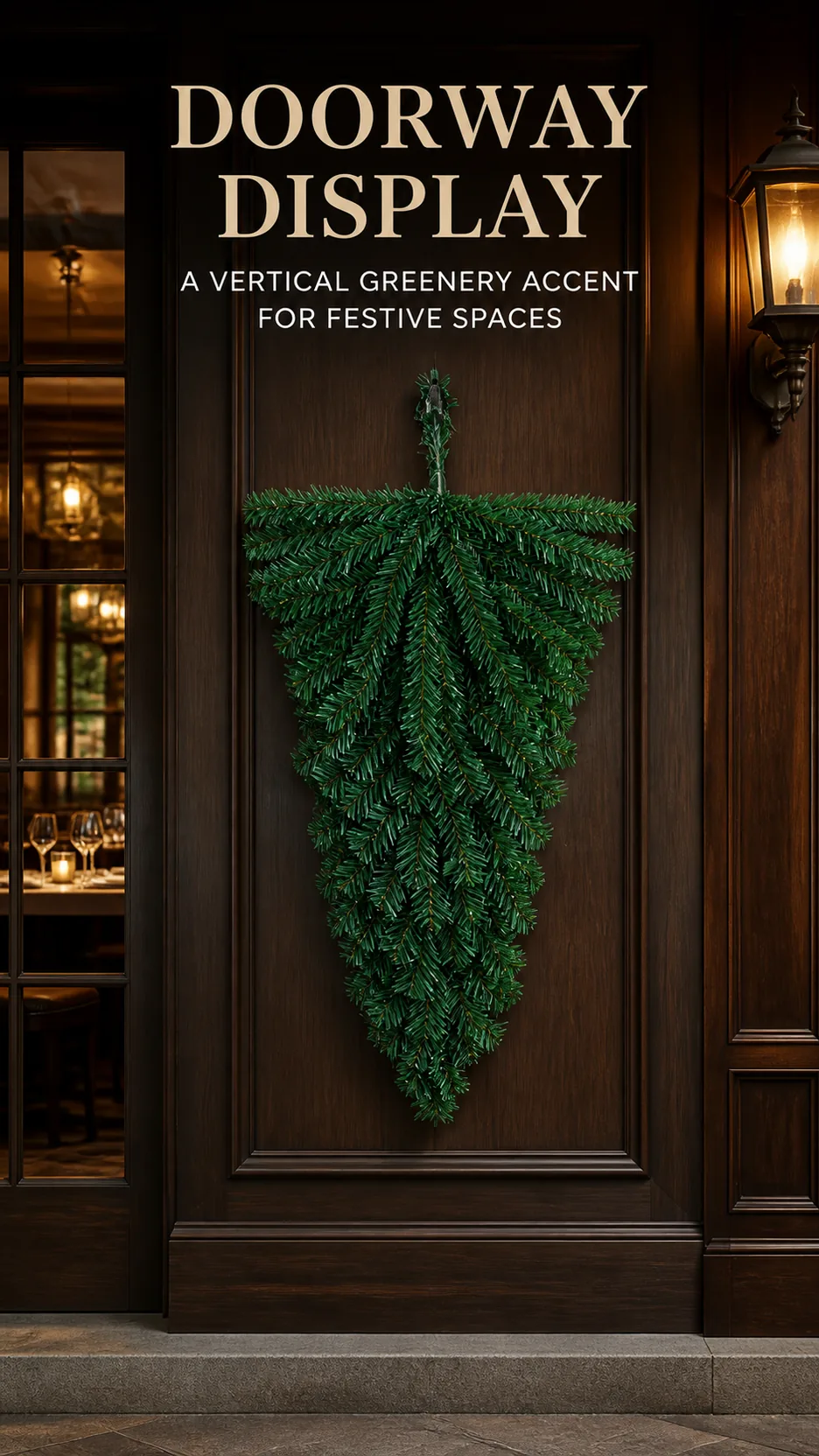Custom Inverted Christmas Tree Hanging Decoration PVC Pine Needle Door Wall Ornament product detail 6