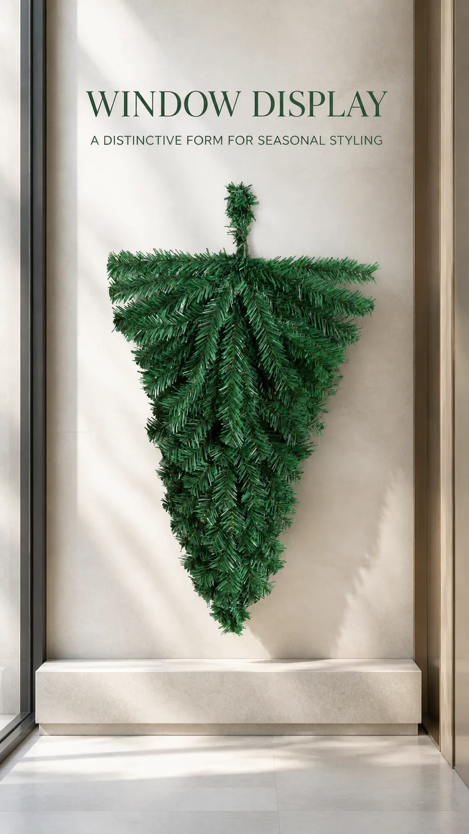 Custom Inverted Christmas Tree Hanging Decoration PVC Pine Needle Door Wall Ornament product detail 7
