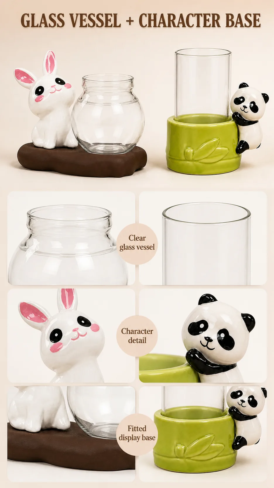 Ceramic Rabbit Hydroponic Vases product detail 2