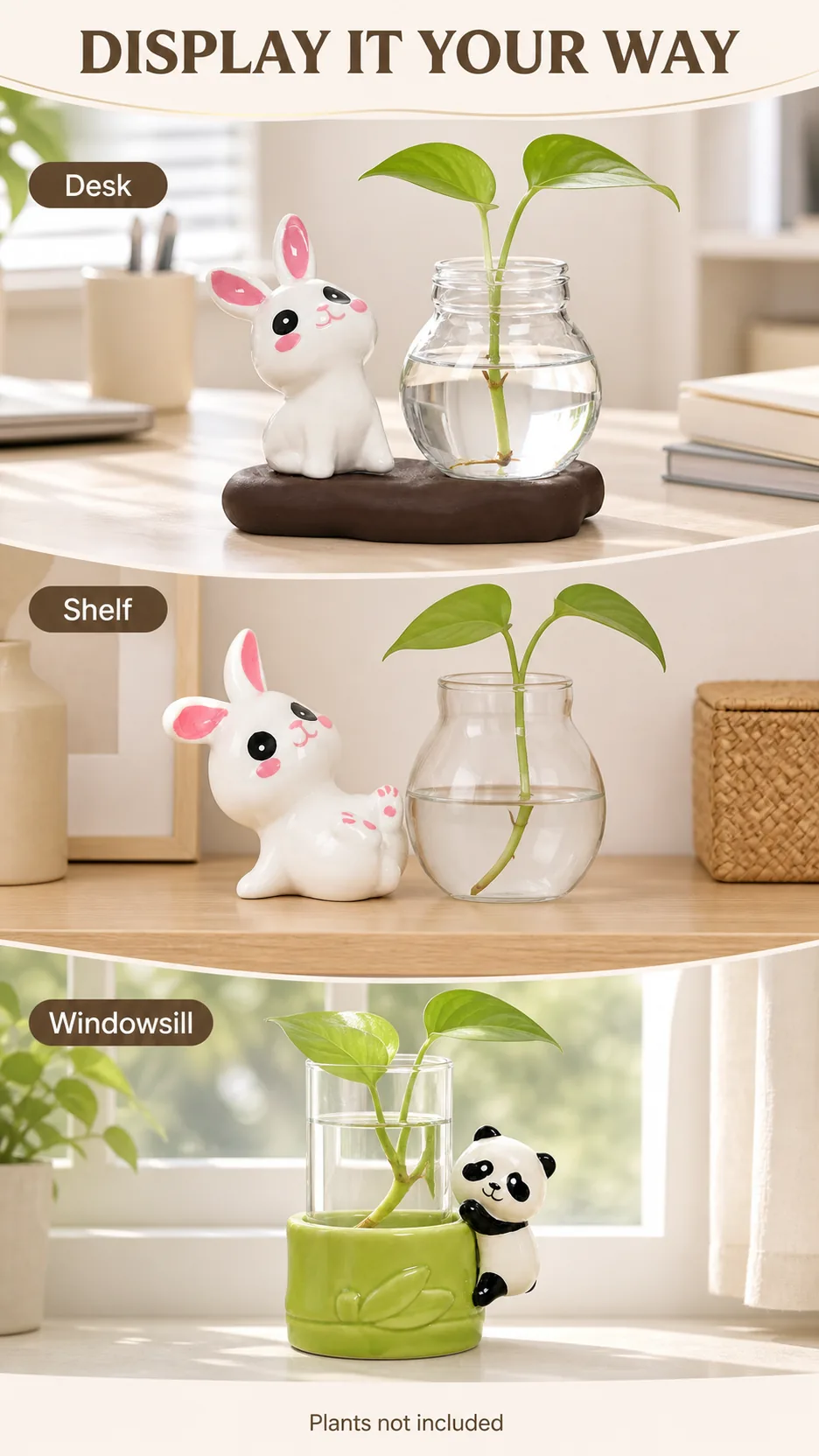 Ceramic Rabbit Hydroponic Vases product detail 7