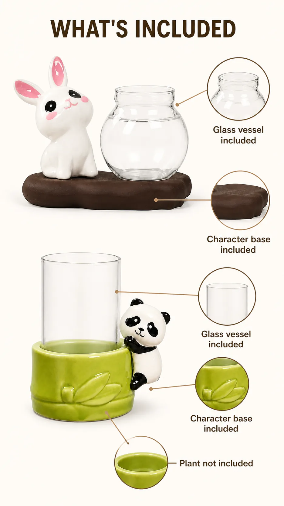 Ceramic Rabbit Hydroponic Vases product detail 8