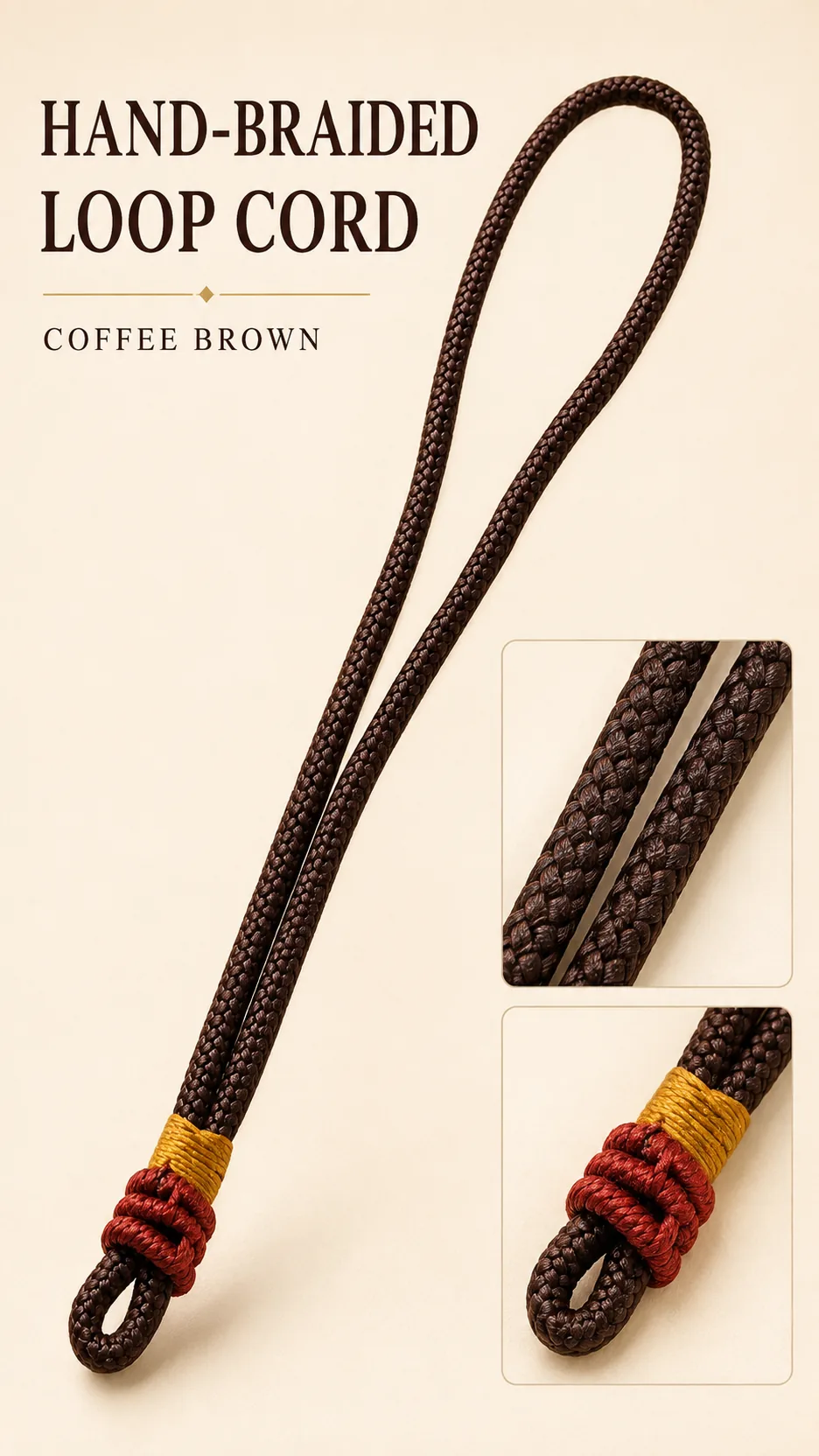 Hand-Braided Nylon Loop Cord with Wrapped Knot for Jade Pendants and Sachets product detail 1