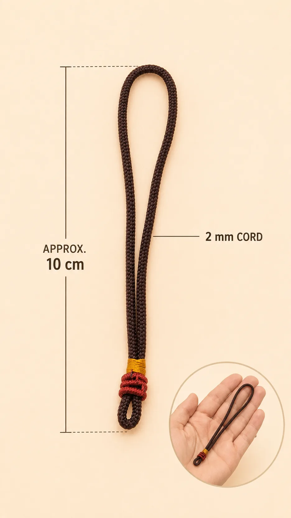Hand-Braided Nylon Loop Cord with Wrapped Knot for Jade Pendants and Sachets product detail 3