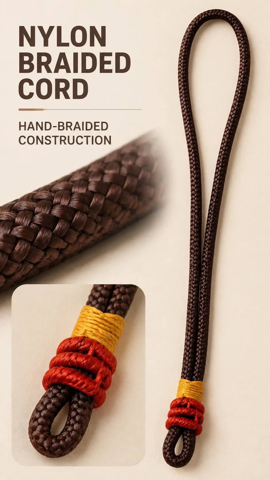 Hand-Braided Nylon Loop Cord with Wrapped Knot for Jade Pendants and Sachets product detail 4