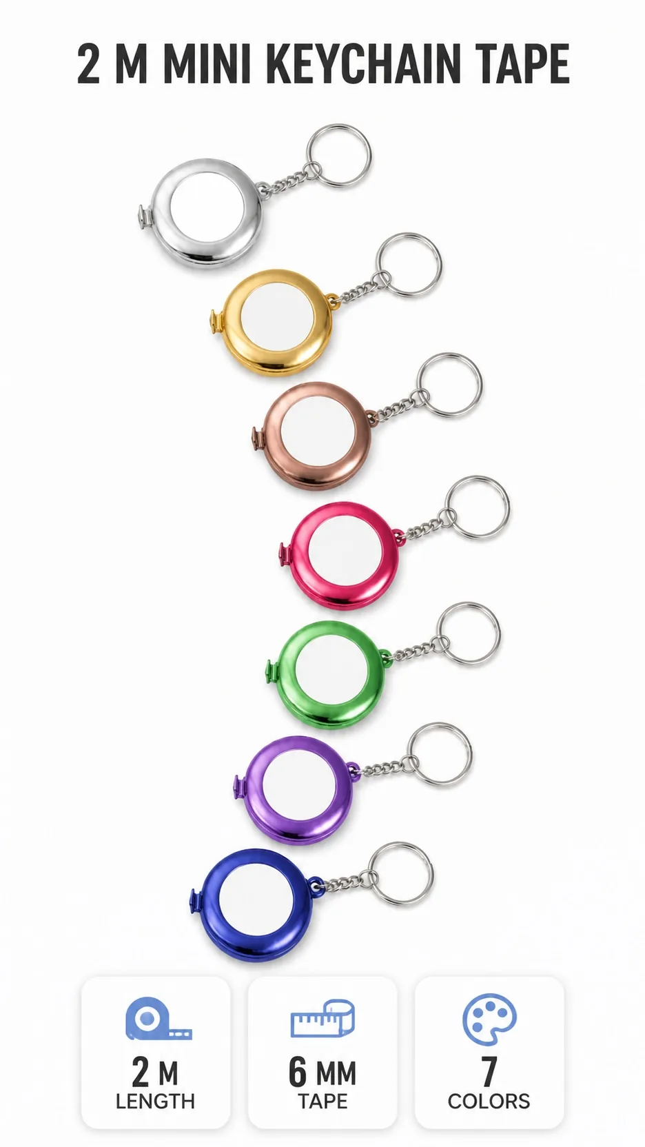 2 m Mini Keychain Tape Measure product detail 1