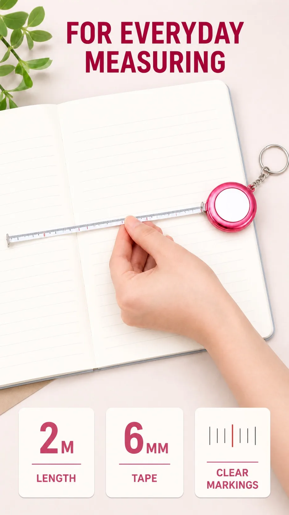 2 m Mini Keychain Tape Measure product detail 5
