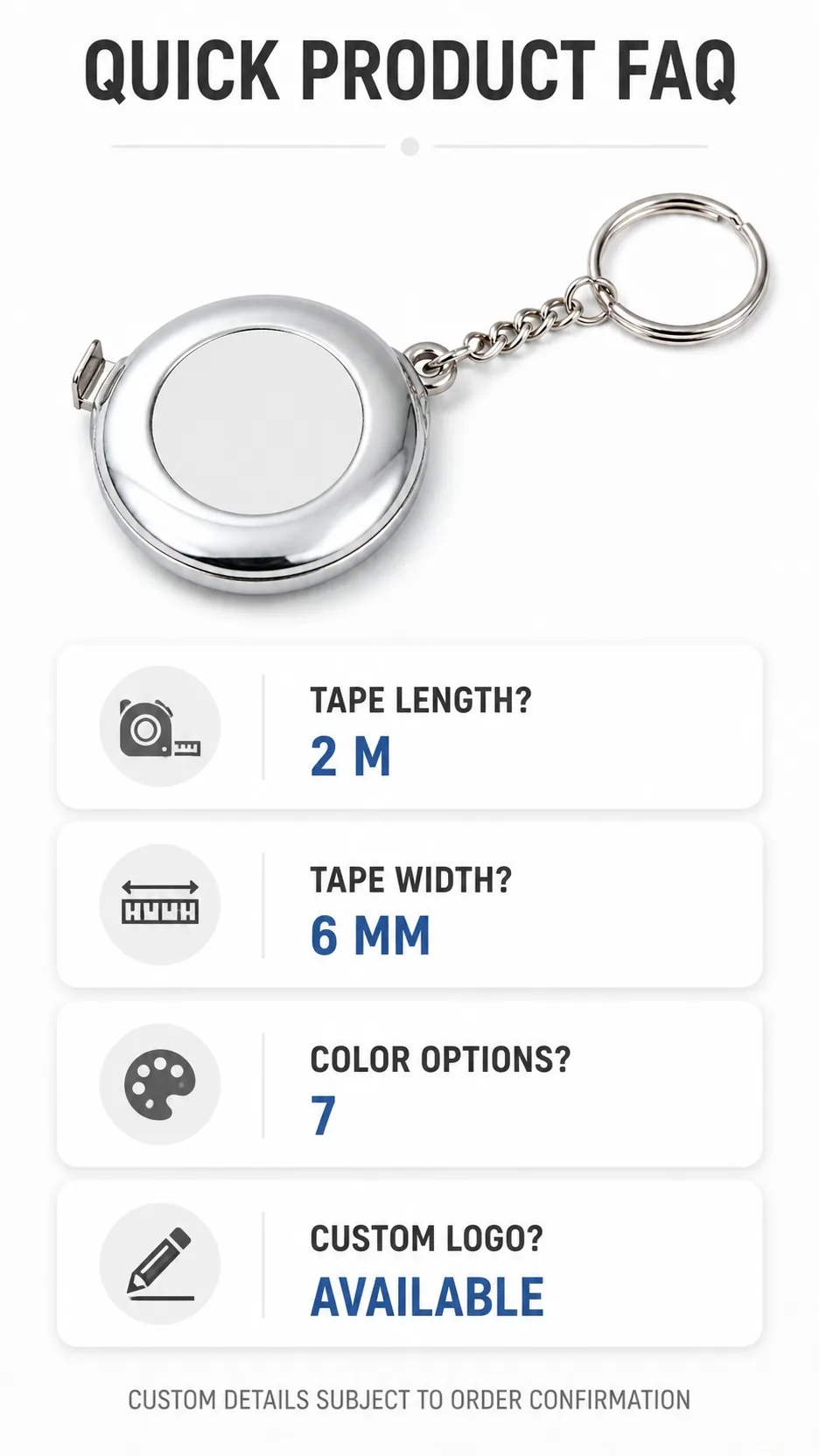 2 m Mini Keychain Tape Measure product detail 8