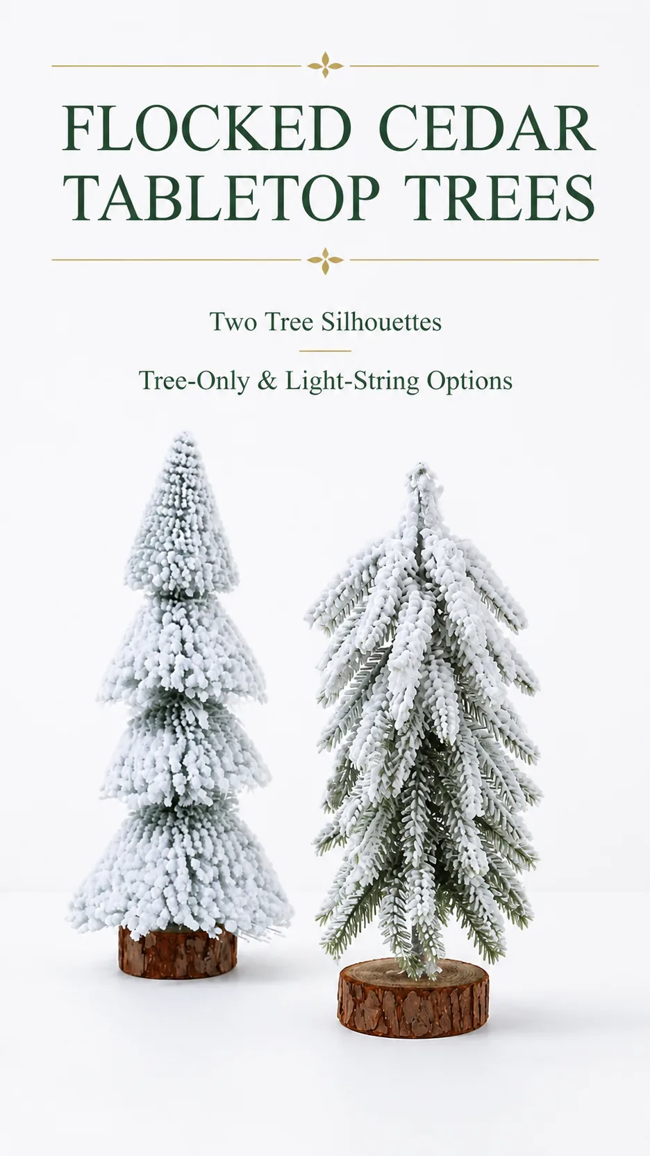 Flocked Cedar Mini Christmas Trees product detail 1