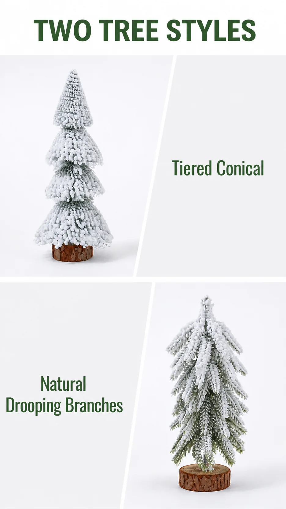 Flocked Cedar Mini Christmas Trees product detail 2