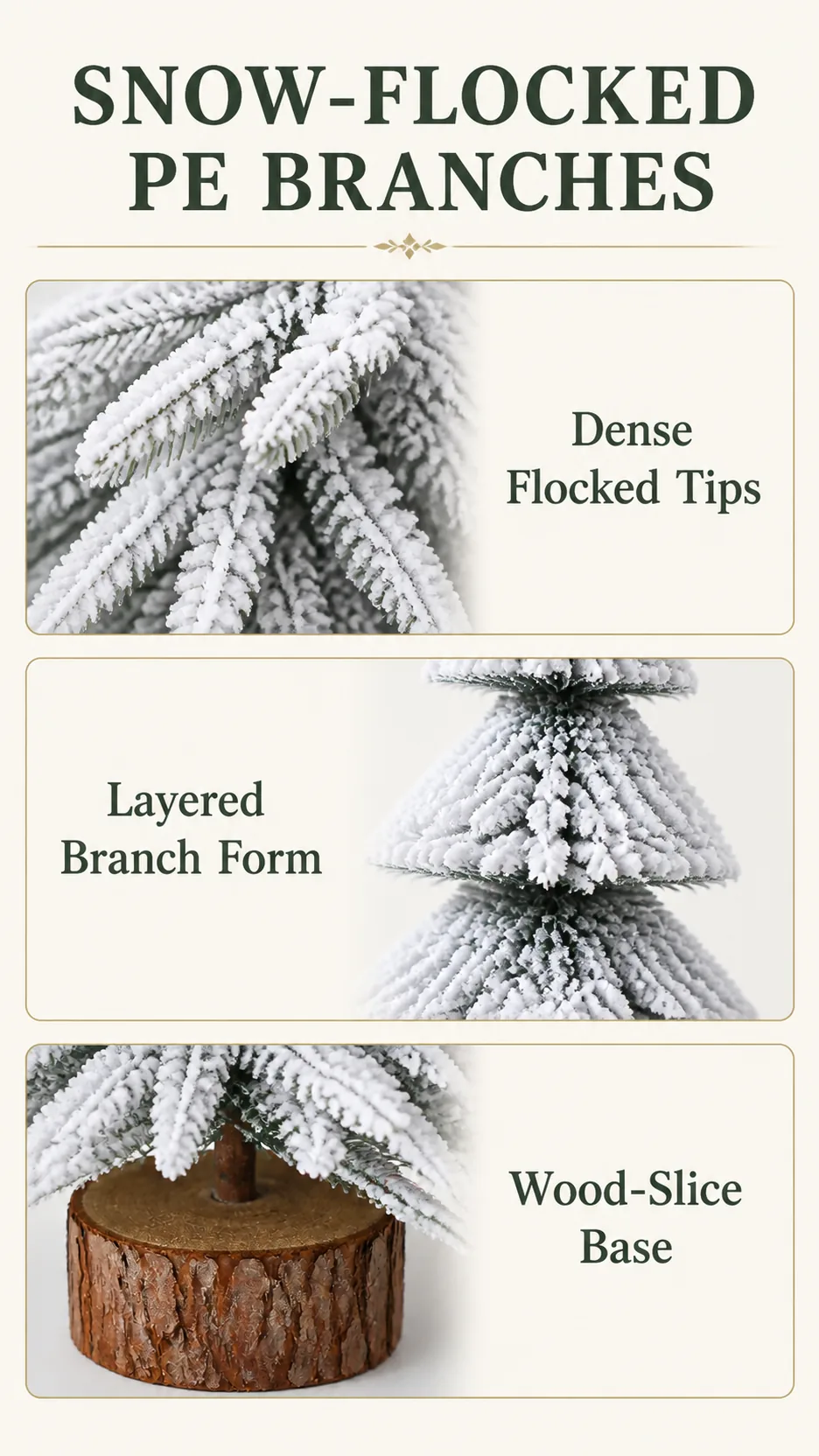 Flocked Cedar Mini Christmas Trees product detail 3