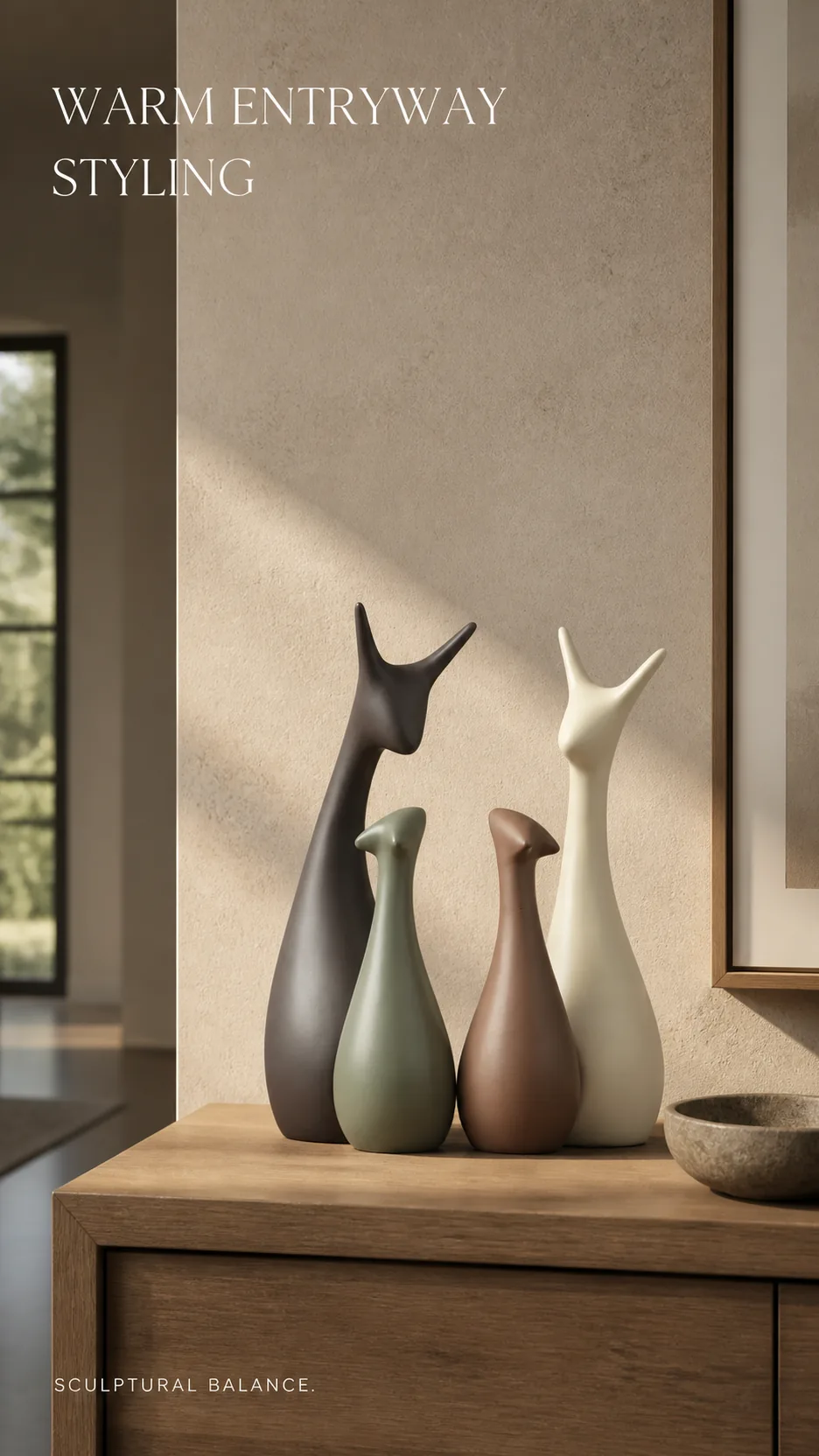 Nordic Style Ceramic Giraffe Family Figurines Modern Abstract Animal Sculpture Home Decor product detail 6
