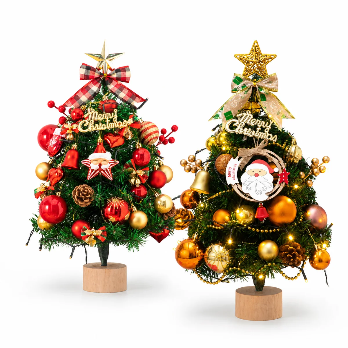 Decorated DIY Mini Christmas Trees