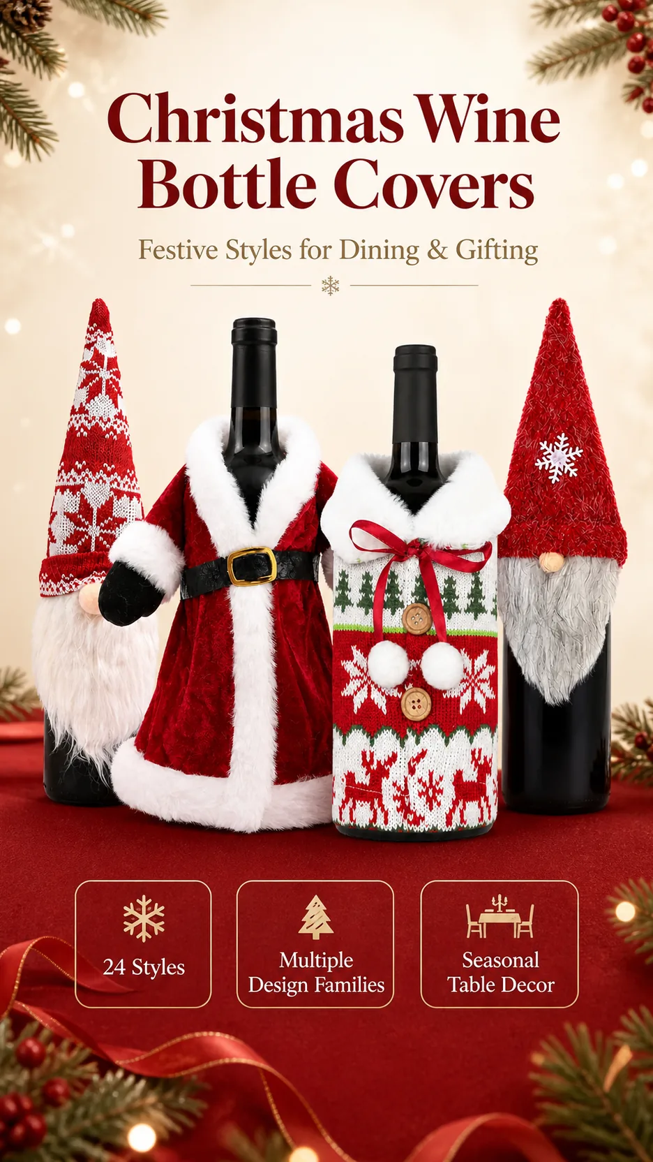 Knitted Gnome Wine Bottle Covers product detail 1
