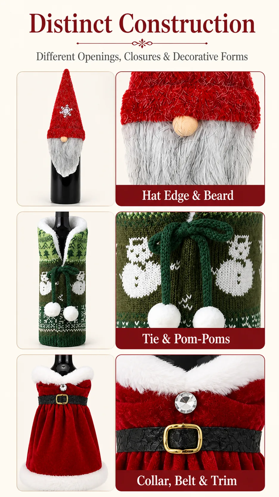 Knitted Gnome Wine Bottle Covers product detail 3