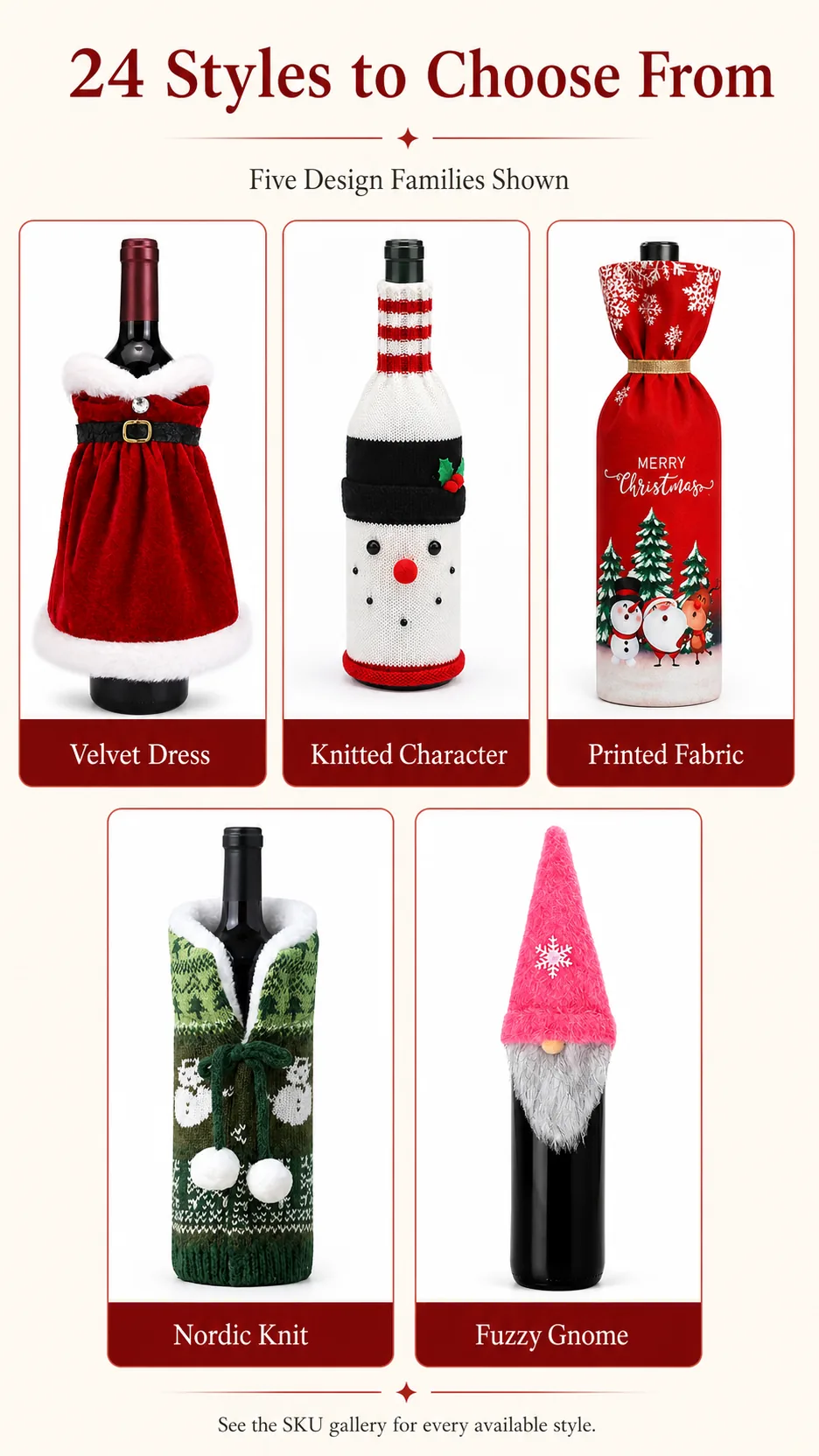 Knitted Gnome Wine Bottle Covers product detail 5